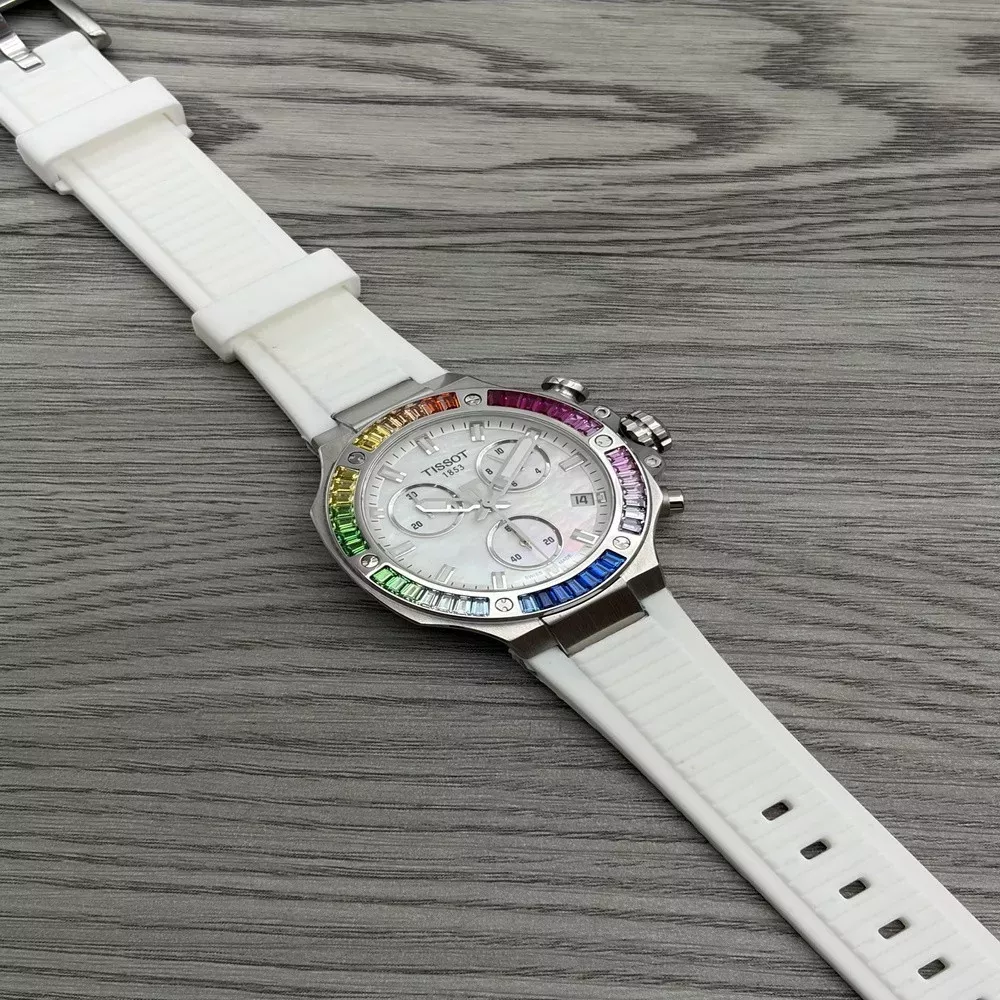 티쏘 모토GP 38mm 실리콘 스트랩 멀티기능 쿼츠 손목시계