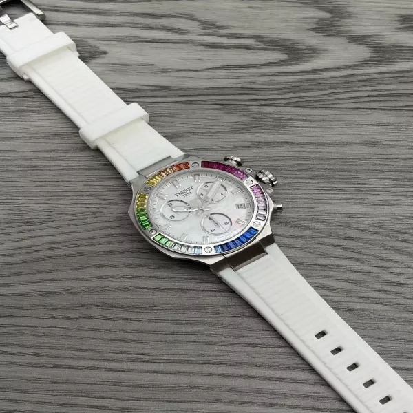 티쏘 모토GP 38mm 실리콘 스트랩 멀티기능 쿼츠 손목시계