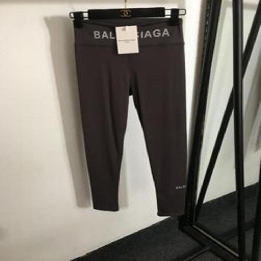 발렌시아가 로고 실버 반사 프린트 슬림핏 레깅스