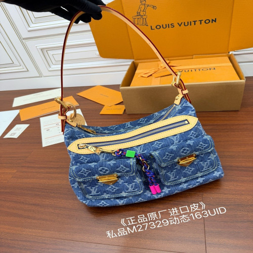 루이비통 모노그램 데님 지퍼 포켓 호보백