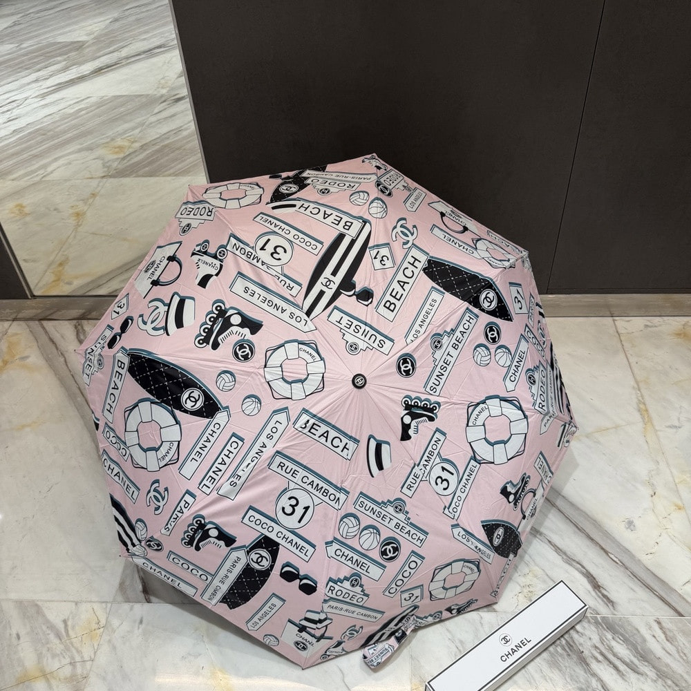 샤넬 삼단 자동 접이식 자외선 차단 양우산
