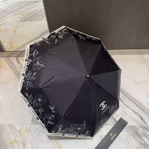 샤넬 삼단 자동 접이식 UV 차단 양우산