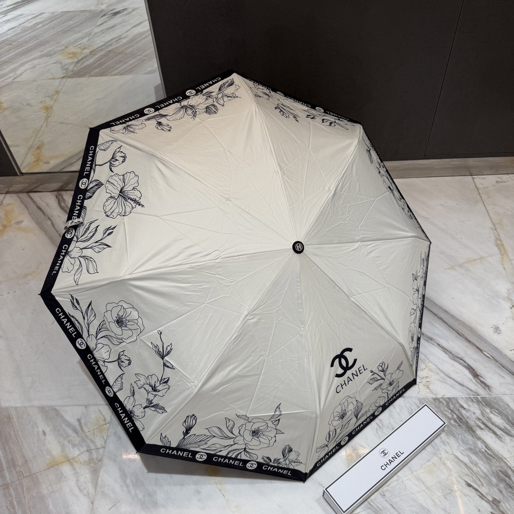 샤넬 삼단 자동 접이식 자외선 차단 양우산