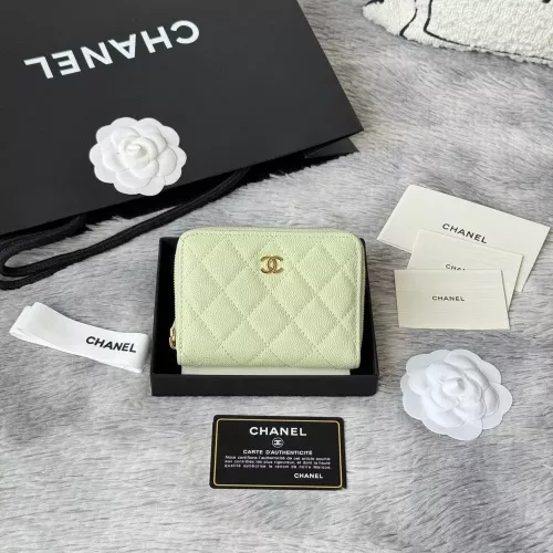 샤넬 캐비어 가죽 퀼팅 지퍼 반지갑
