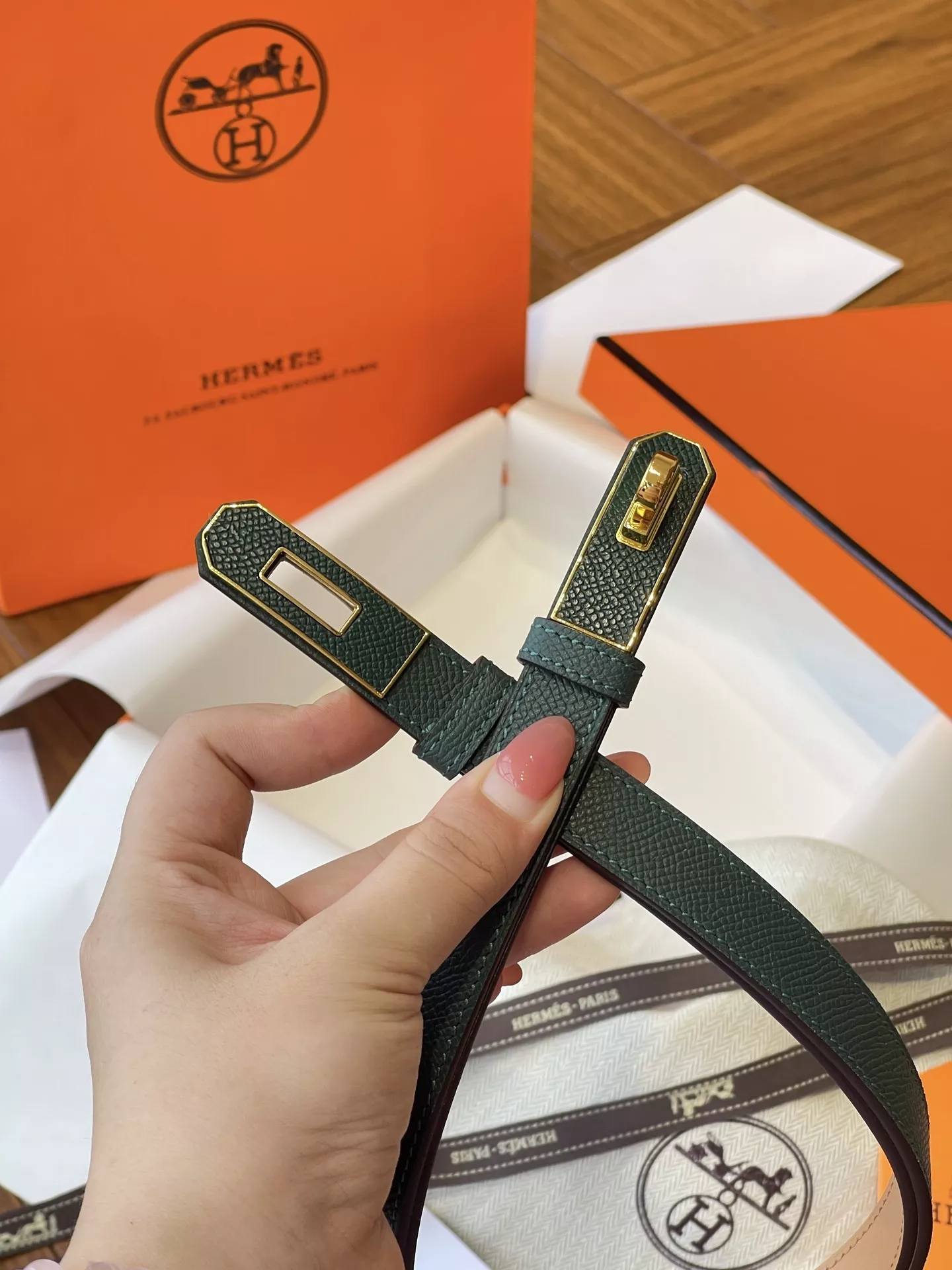 에르메스 켈리 더블 레이어 엡송 소가죽 18 벨트 상세 이미지 69
