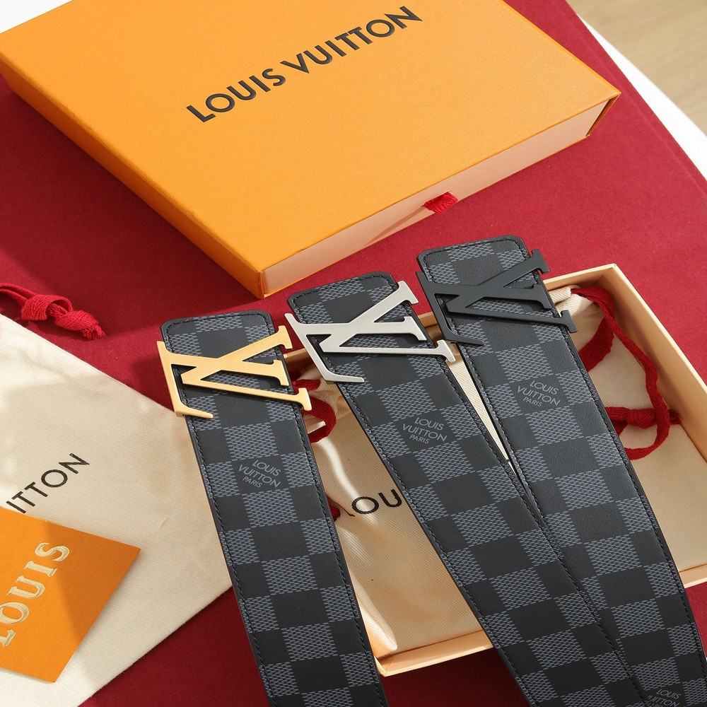 루이비통 양면 송아지가죽 4.0cm 버클 벨트