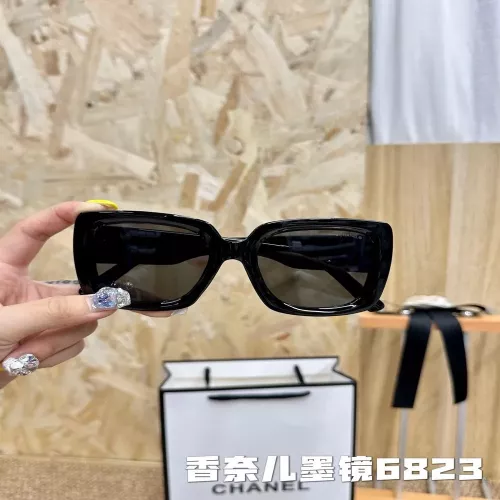 샤넬 블랙 아세테이트 캣아이 선글라스