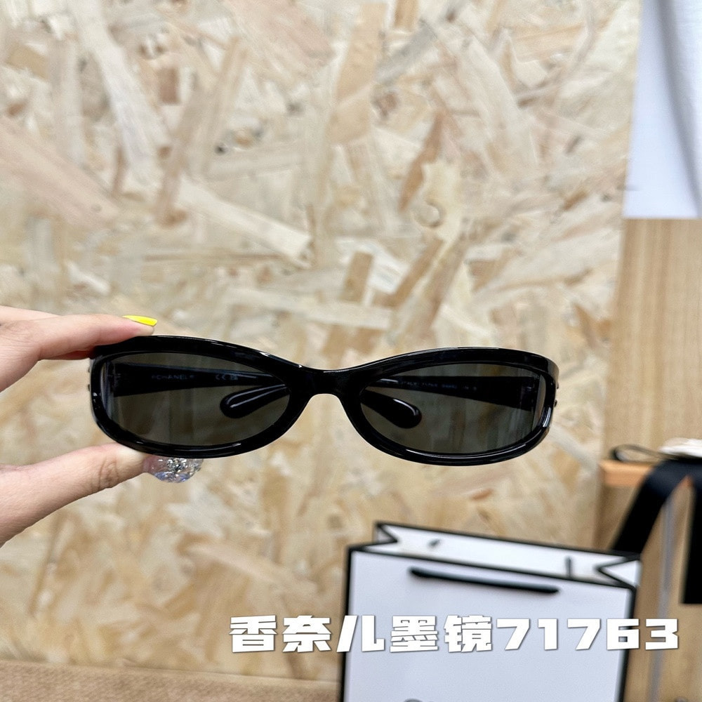 샤넬 판재 프레임 편광 렌즈 렉탱글 선글라스