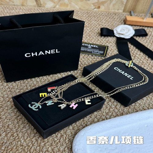 샤넬 로고 장식 53cm 체인 목걸이