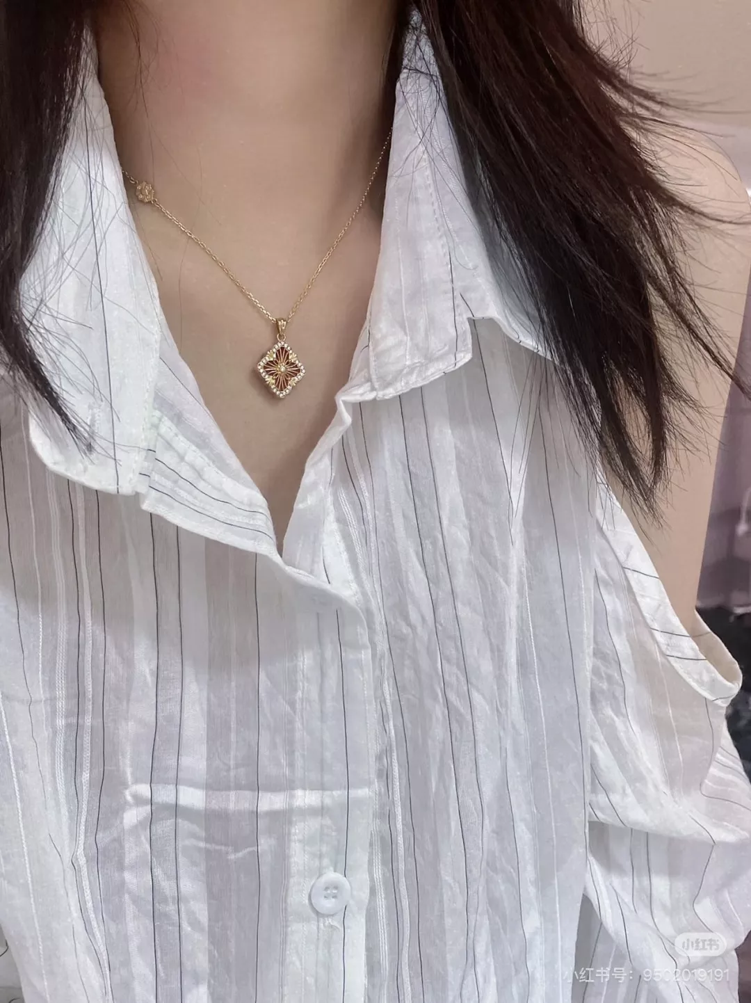 부첼라티 플라워 모티브 실버 골드도금 목걸이 상세 이미지 15