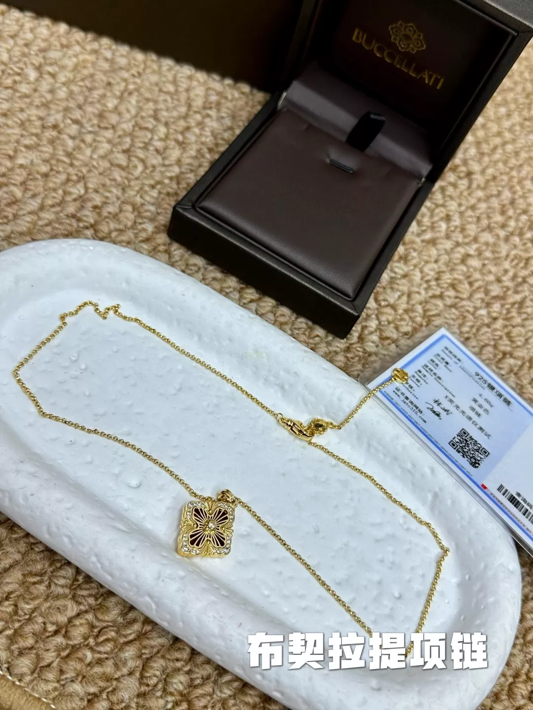 부첼라티 플라워 모티브 실버 골드도금 목걸이 상세 이미지 2