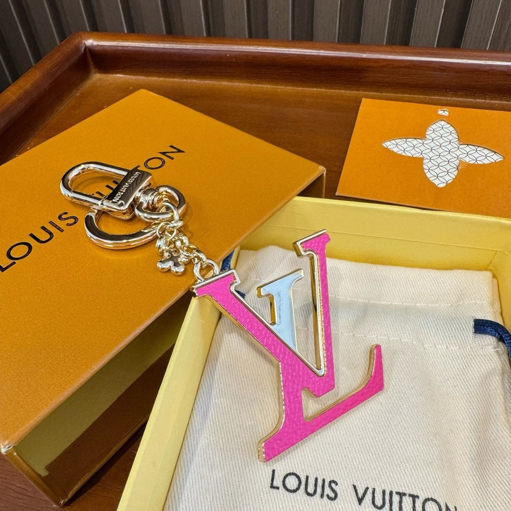 루이비통 LV 아이코닉 초평면 플라워 브라스 키링
