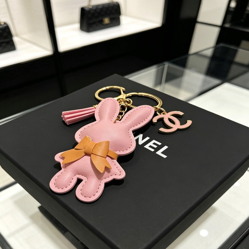 샤넬 토끼 모티브 빈티지 키링 백참