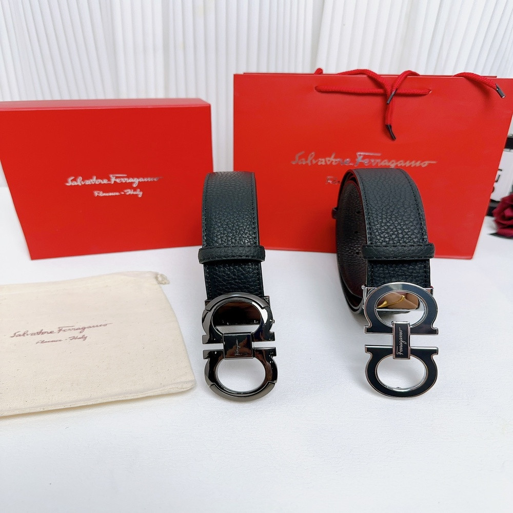페라가모 8자 버클 양면 소가죽 3.5cm 벨트