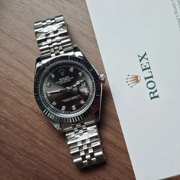 롤렉스 41mm 그레이 다이얼 쥬빌리 브레이슬릿 쿼츠 손목시계