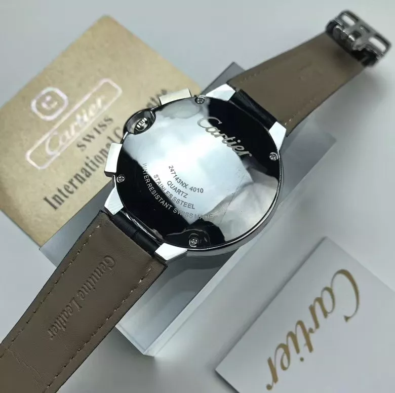 까르띠에 블루 벌룬 42mm 식스핸즈 가죽 손목시계 상세 이미지 6