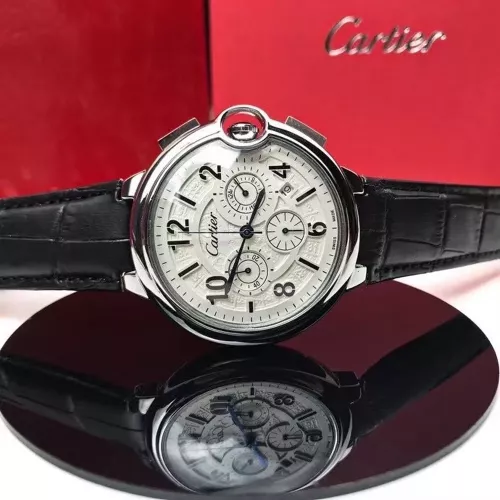 까르띠에 블루 벌룬 42mm 식스핸즈 가죽 손목시계