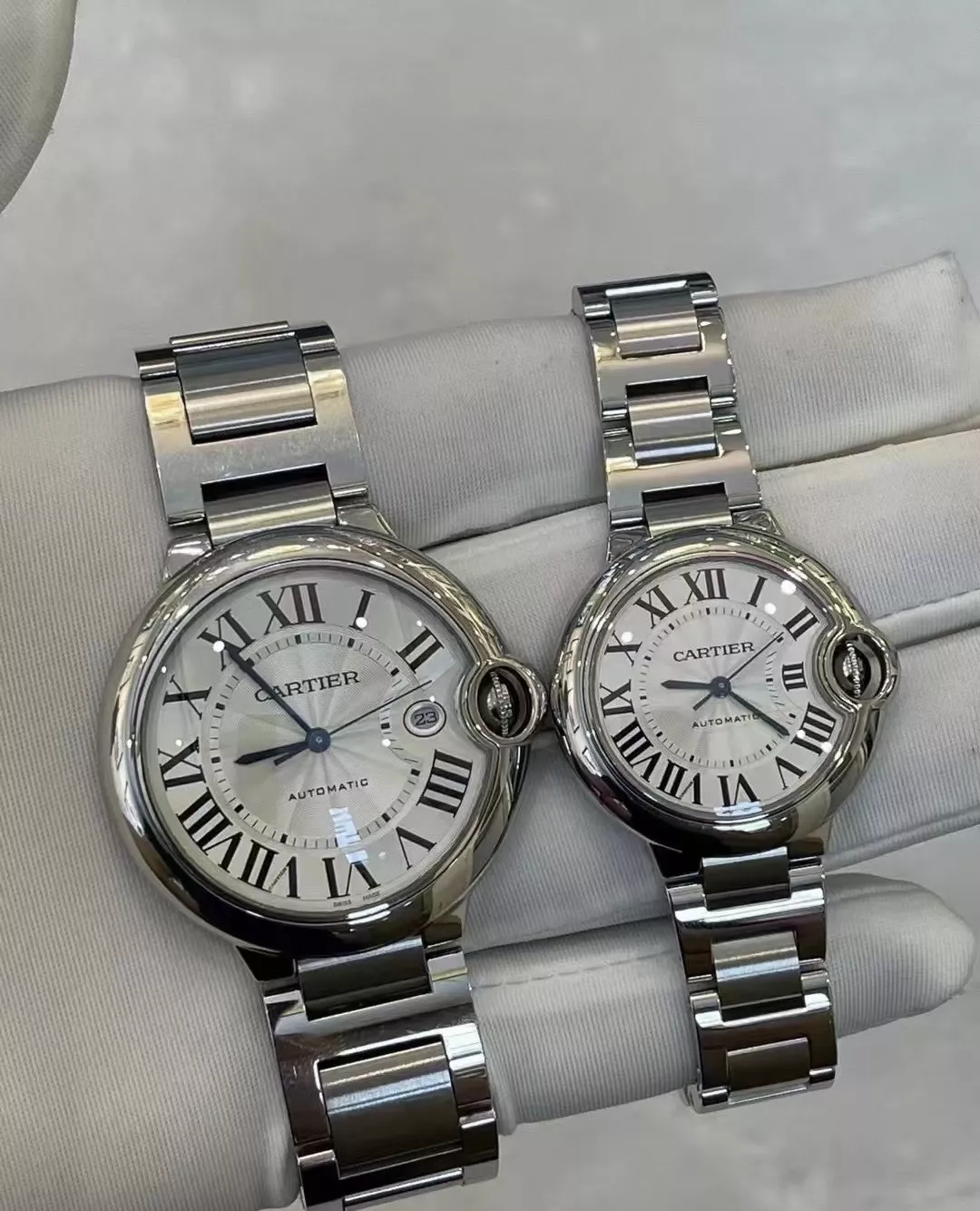 까르띠에 블루 벌룬 42mm·33mm 스테인리스 기계식 손목시계 상세 이미지 1