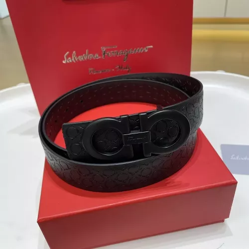페라가모 양면 소가죽 실버 버클 34mm 벨트
