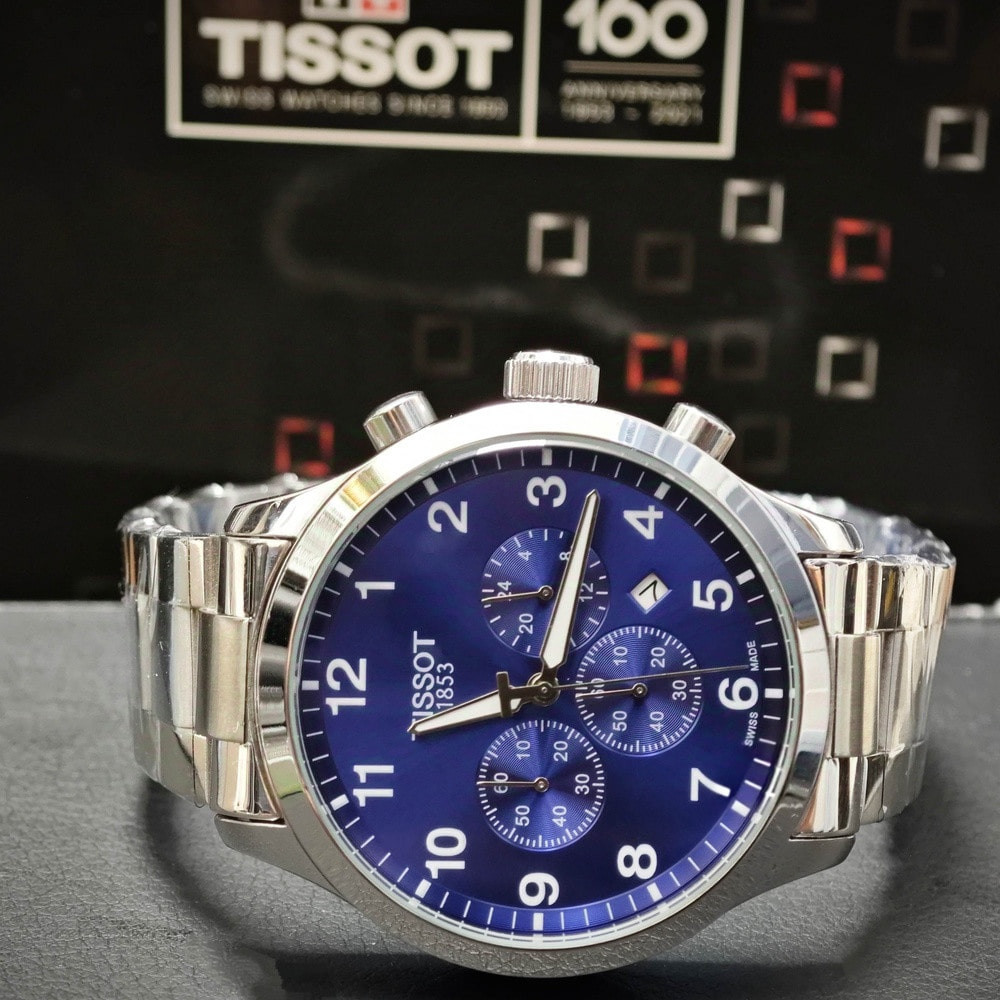 티쏘 크로노 XL 42mm 블루 다이얼 메탈 손목시계