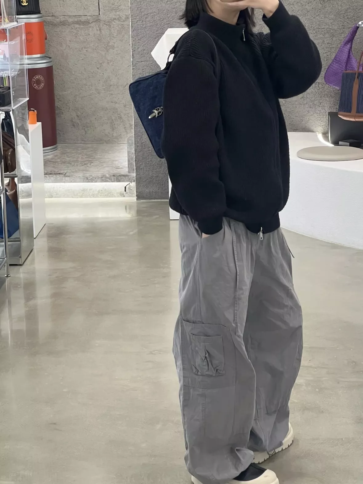 크롬하츠 데님 배색 레더 트림 치킨너겟 바게트백 상세 이미지 21