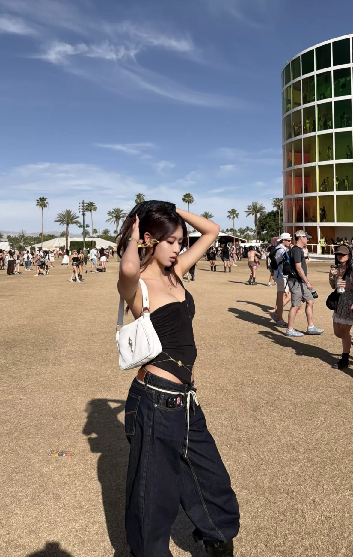 크롬하츠 화이트 그레인 카프스킨 실버 장식 숄더백 상세 이미지 21