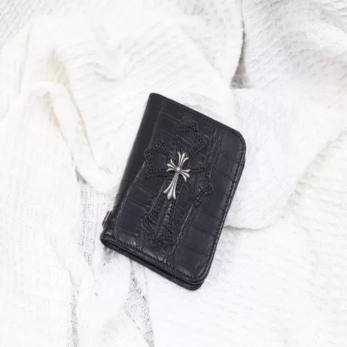 크롬하츠 크로스 모티브 악어무늬 레더 반지갑