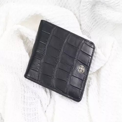 크롬하츠 악어가죽 십자 원형 스터드 반지갑