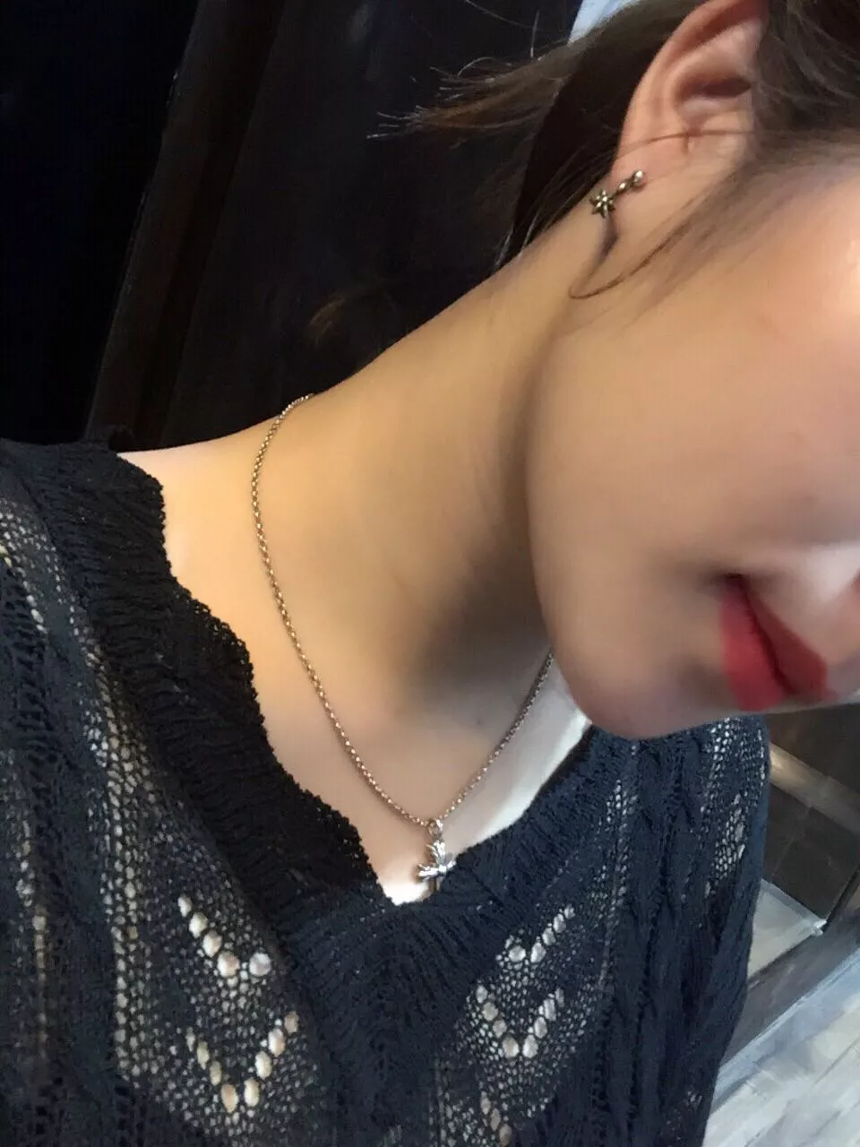 크롬하츠 육망성 드롭 실버 귀걸이 상세 이미지 13