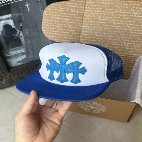 크롬하츠 블루 삼십자 패치 메쉬 볼캡