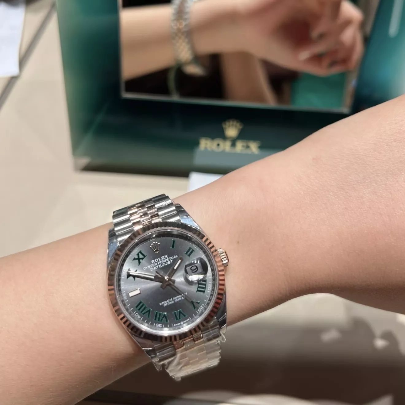 롤렉스 로즈골드 로마 다이얼 36mm 메탈 시계 상세 이미지 15