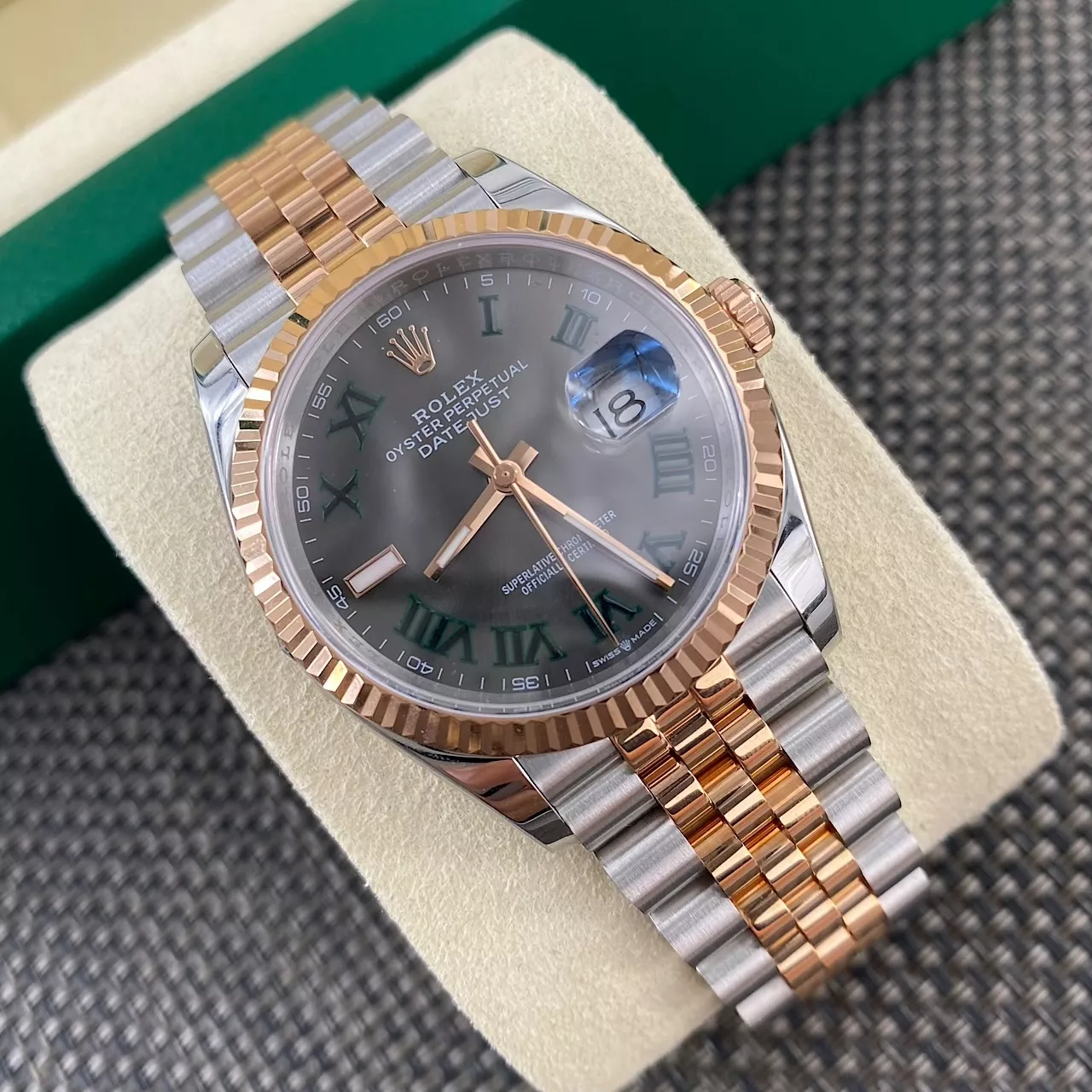 롤렉스 로즈골드 로마 다이얼 36mm 메탈 시계 상세 이미지 5