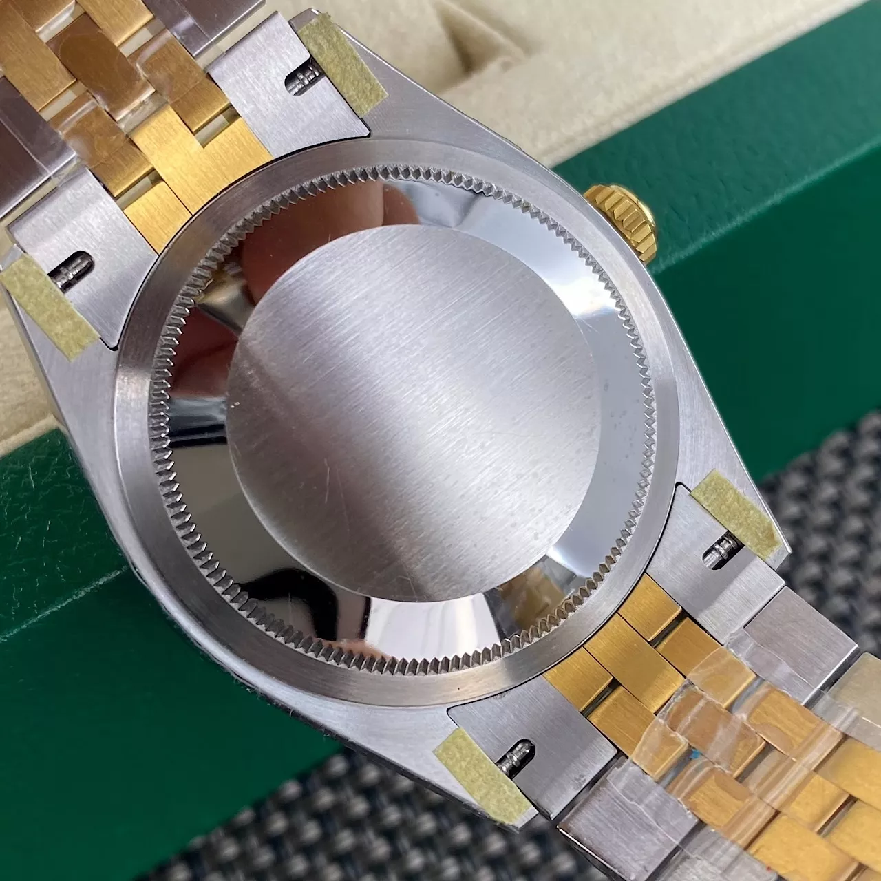 롤렉스 36mm 로그 골드 콤비 로마 다이얼 메탈 시계 상세 이미지 8