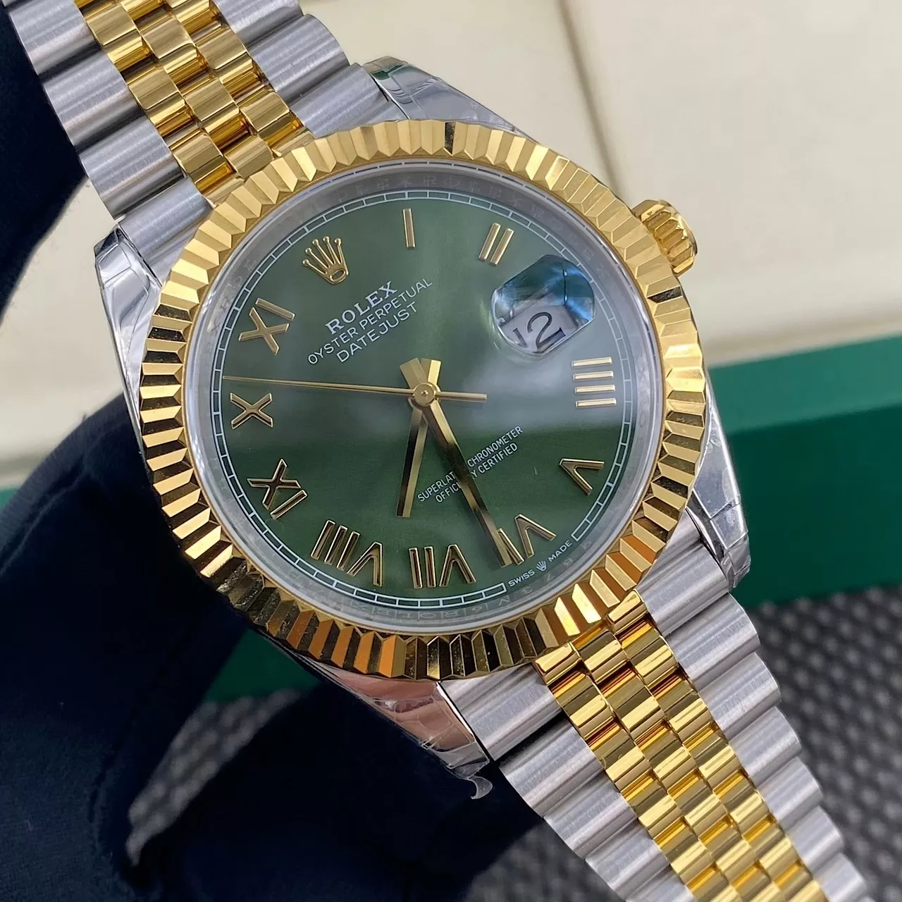 롤렉스 그린 로마 다이얼 41mm 스테인리스 메탈 시계 상세 이미지 4