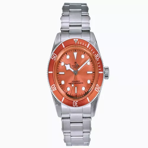 튜더 블랙베이 41mm 오렌지 다이얼 메탈 시계