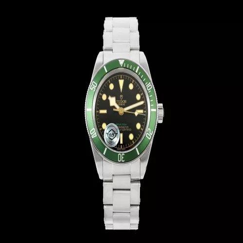 튜더 블랙 베이 41mm 그린 베젤 스테인리스 오토매틱 시계