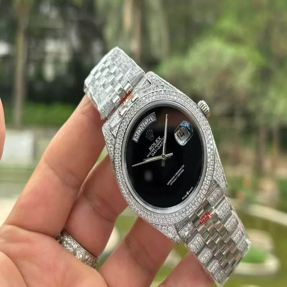 롤렉스 로그 40mm 풀파베 다이얼 메탈 시계
