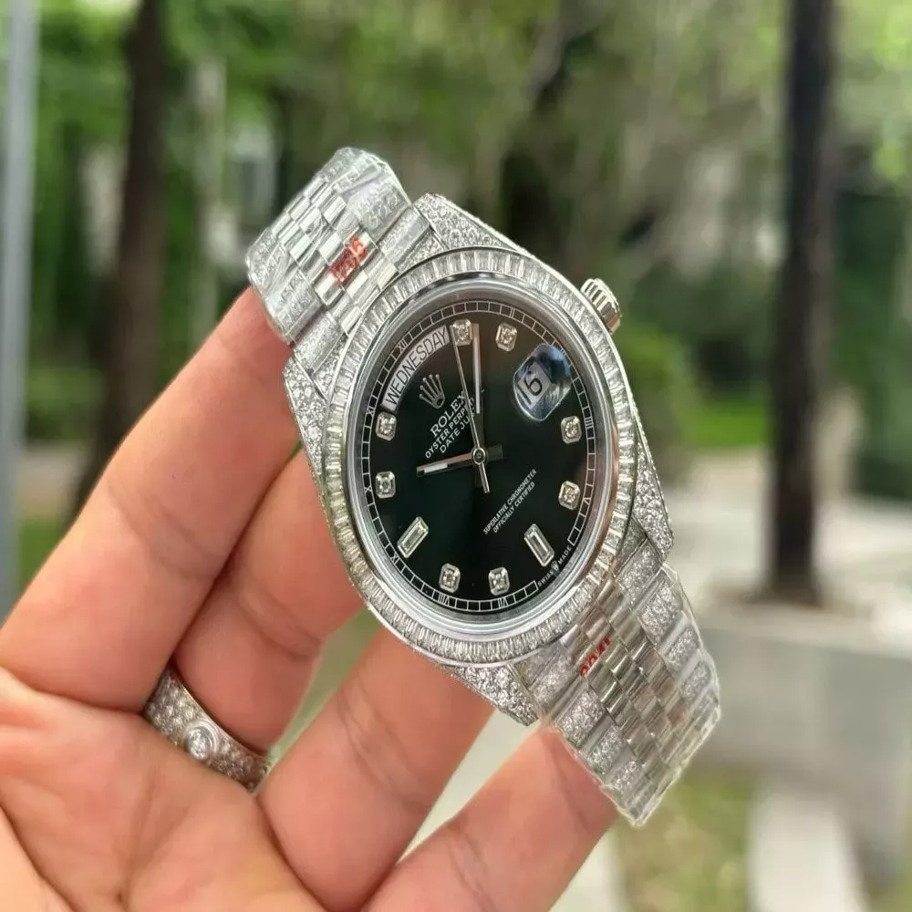롤렉스 로그 40mm 풀파베 다이아 메탈 손목시계