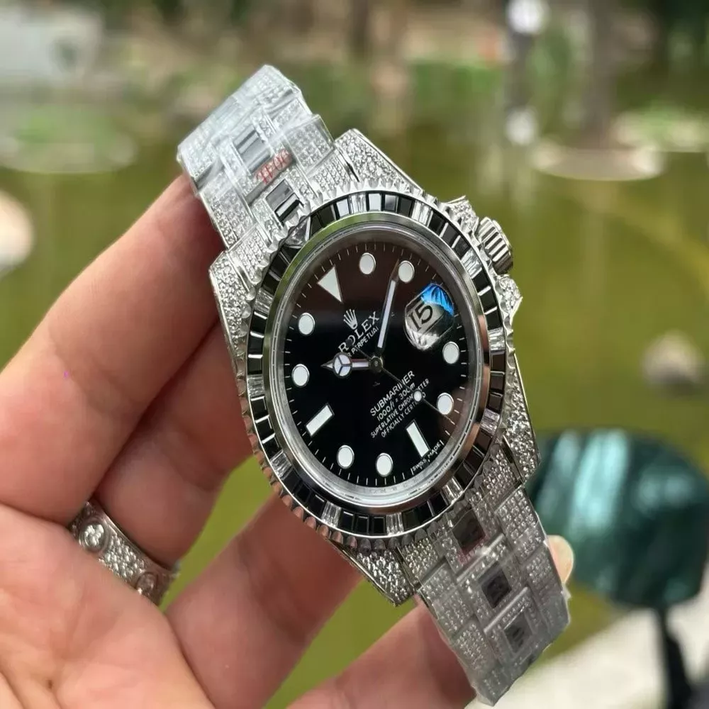 롤렉스 서브마리너 40mm 풀파베 블랙 다이얼 메탈 시계