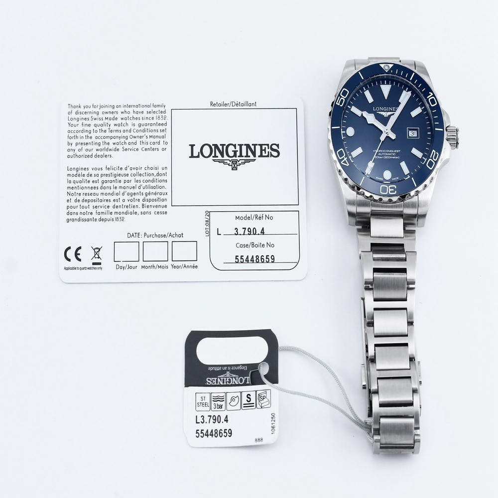 론진 콘퀘스트 3세대 42mm 세라믹 베젤 메탈 시계