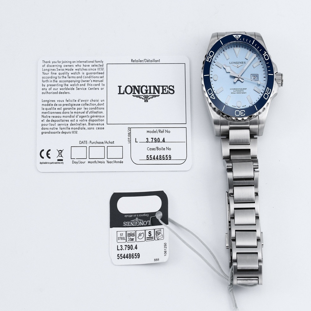 론진 콘퀘스트 3세대 42mm 세라믹 베젤 메탈 시계