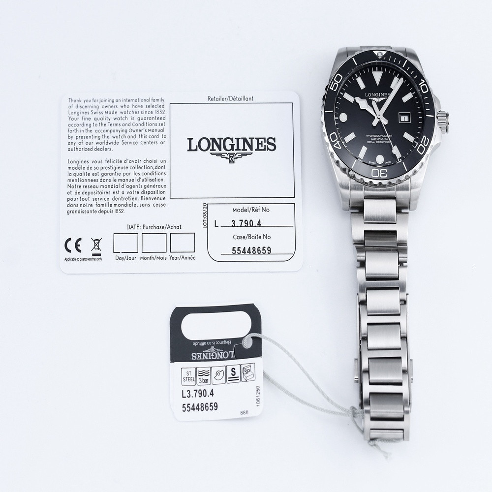 론진 콘퀘스트 3세대 42mm 스틸 다이버 손목시계