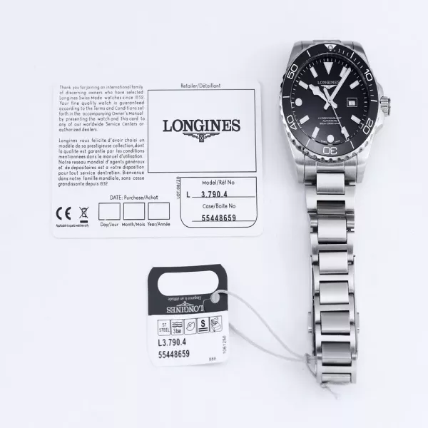 론진 콘퀘스트 3세대 42mm 스틸 다이버 손목시계