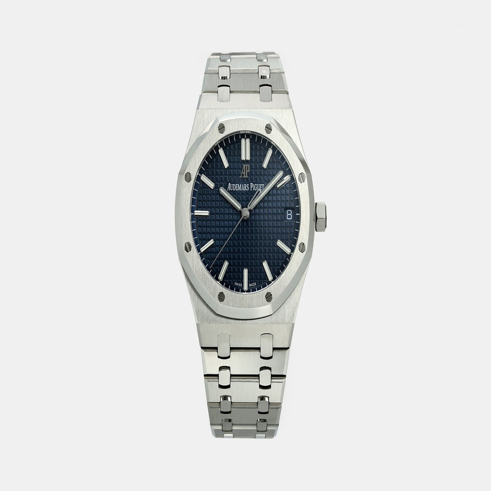 오데마피게 15500 41mm 스테인리스 블루 다이얼 기계식 시계