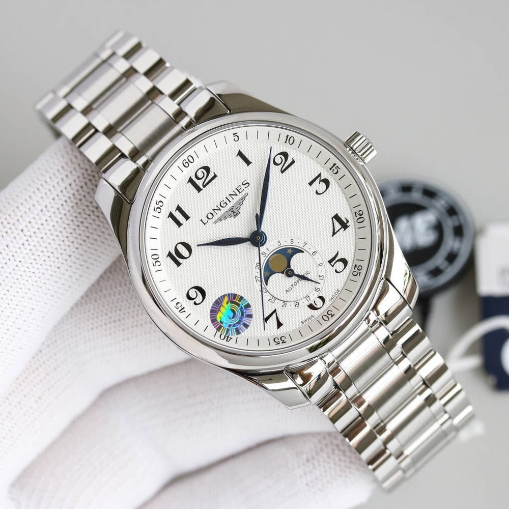 론진 마스터 컬렉션 문페이즈 40mm 메탈 손목시계