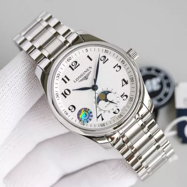 론진 마스터 컬렉션 문페이즈 40mm 메탈 손목시계