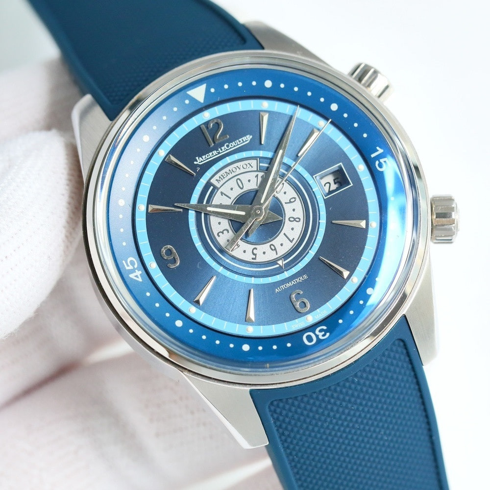 예거르쿨트르 북극성 시리즈 42mm 러버 스트랩 데이트 손목시계