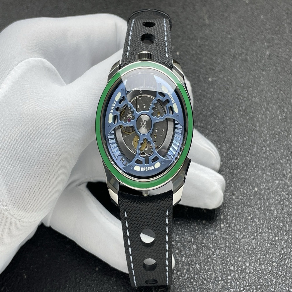 엠비앤에프 MAD1S 42mm 측면 판독 러버 스트랩 기계식 시계