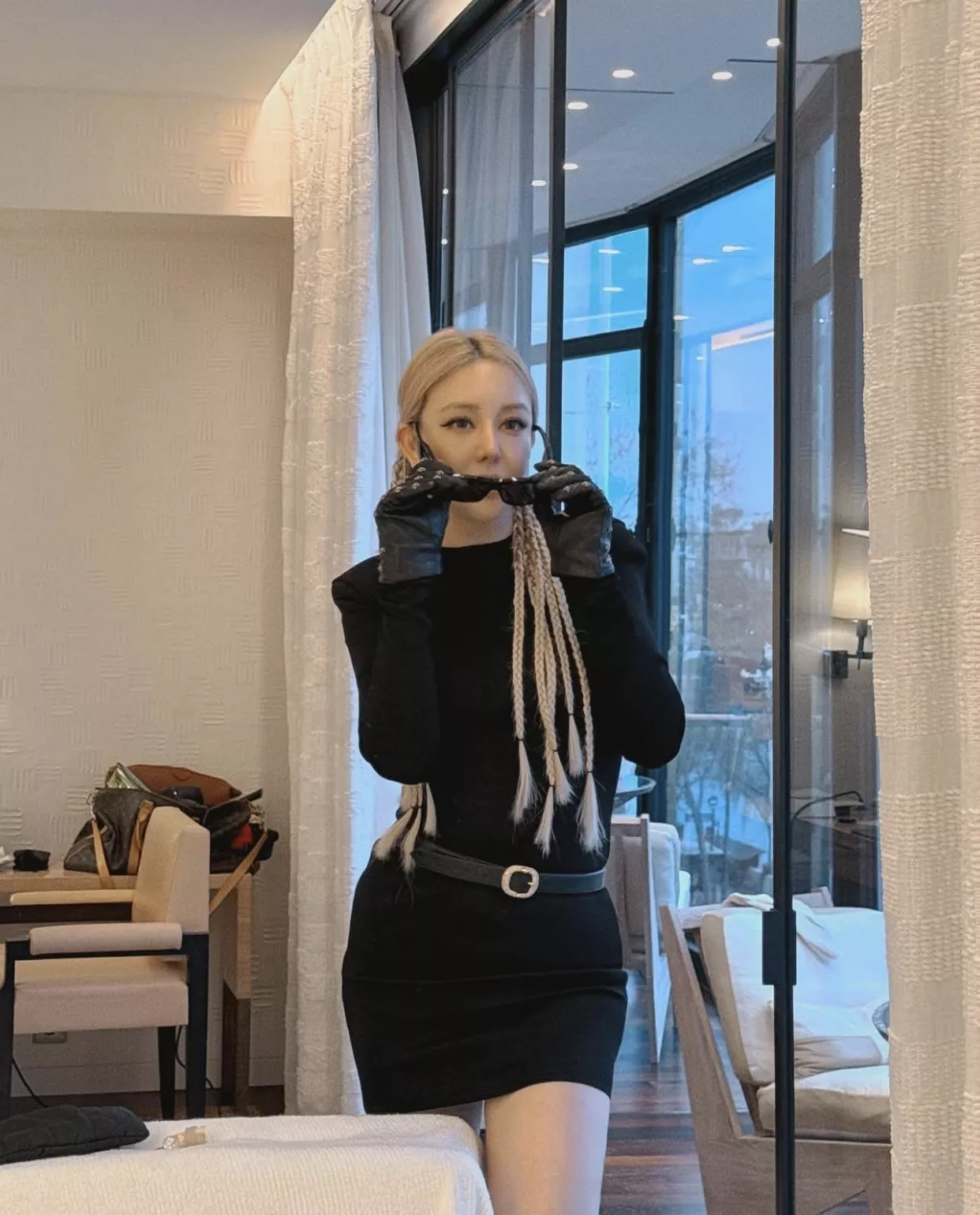 크롬하츠 미니 일자 버클 소가죽 벨트 상세 이미지 12