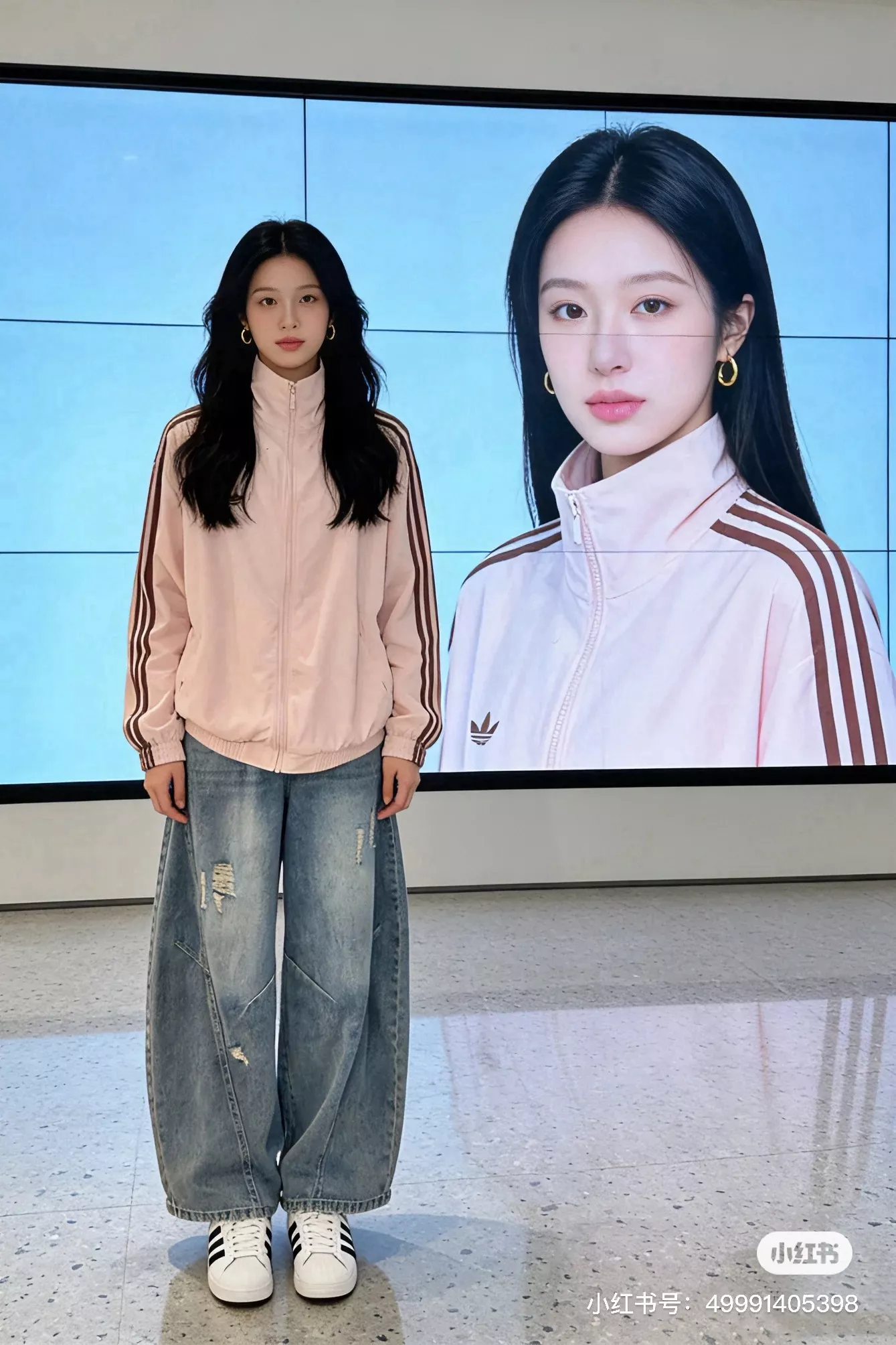 아디다스 삼선 자수 로고 스탠드넥 윈드브레이커 재킷 상세 이미지 53